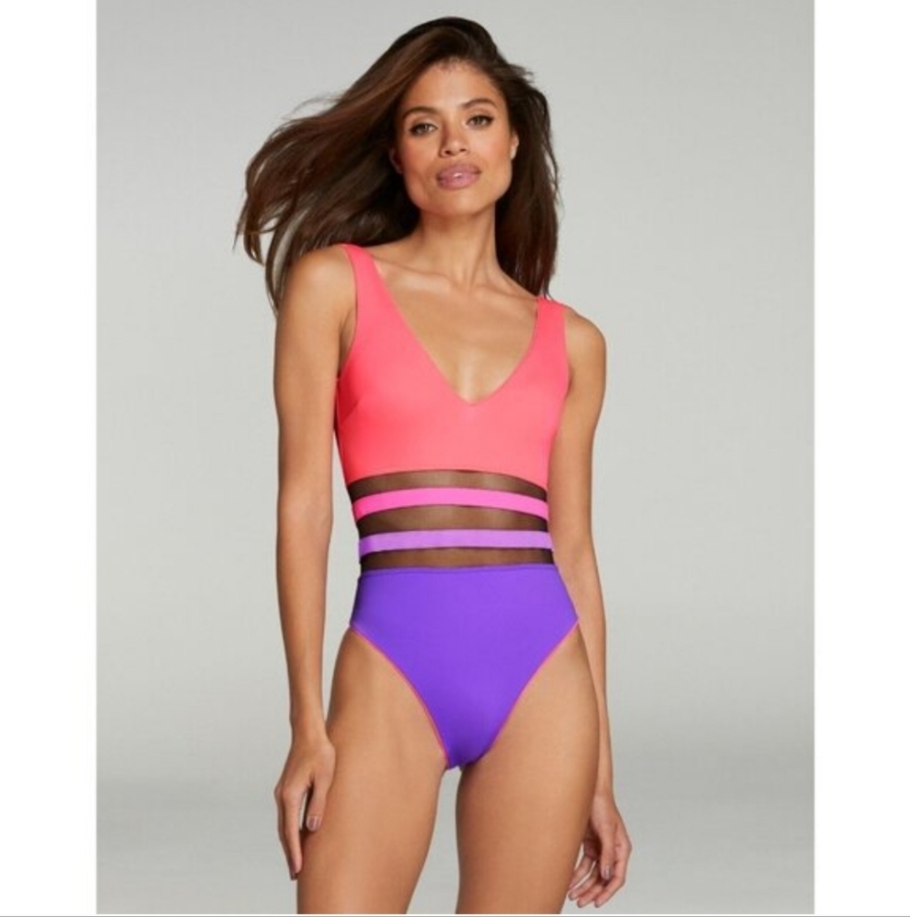 Agent Provocateur Zenya Women's Pink and Purple One-Piece Swimsuit
